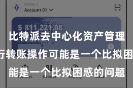 比特派去中心化资产管理  怎么进行转账操作可能是一个比拟困惑的问题